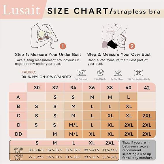 Strapless Bras & Non-Slip Silicone Padded